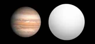 Сравнение размеров XO-1 b и Юпитера.