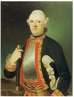 Генерал-поручик барон Ф.-Г. фон Розен (1715—1779) в мундире по армейской пехоте, 1768