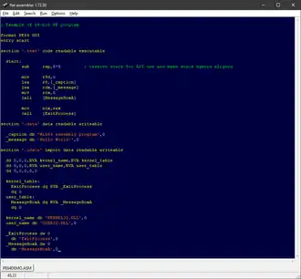 Скриншот программы flat assembler