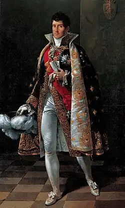 Парадный портрет Бачиокки в полный рост кисти художницы Мари-Гийемин Бенуа, 1806 год.