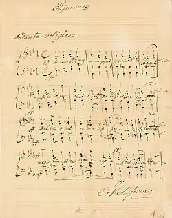 Нотная запись гимна Венгрии