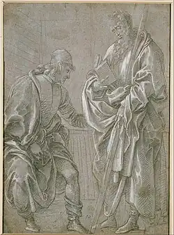 Филиппино Липпи. Апостол и юноша. До 1482. Бумага, серебряный штифт, белила. Гравюрный кабинет, Дрезден