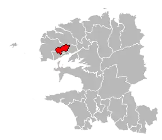 Кантон на карте департамента Финистер