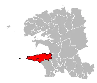 Кантон на карте департамента Финистер