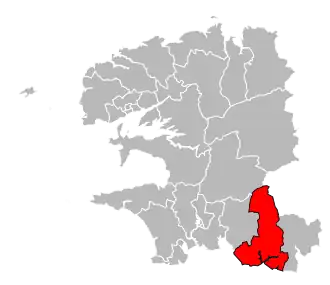 Кантон на карте департамента Финистер