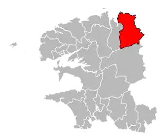 Кантон на карте департамента Финистер