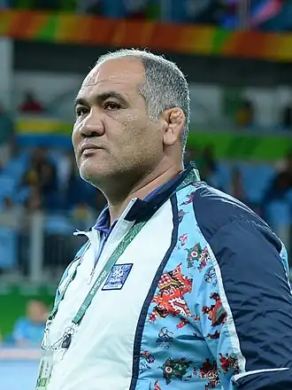 На Олимпийских играх 2016 года в качестве старшего тренера сборной Азербайджана по вольной борьбе (перед схваткой между Тогрулом Аскеровым и Френком Молинаро из США)