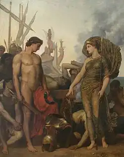 Фетида приносит Ахиллесу доспехи, выкованные Гефестом