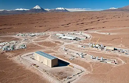 Полёт над большим миллиметровым массивом ESO Atacama