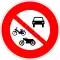 Accès interdit à tous les véhicules à moteur