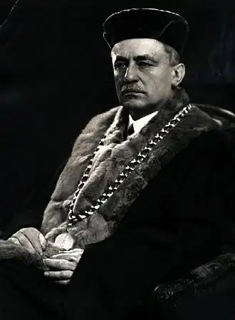 Франтишек Славик - ректор Карлова университета. 1937 г.