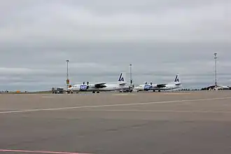 Самолёты Fokker 50 (SE-LIP, SE-LJH) в аэропорту Гётеборг-Ландветтер