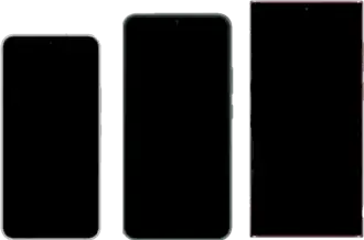 S23 (слева), S23+ (в центре), S23 Ultra (справа)