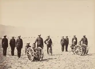 Британские войска с картечницами Гатлинга