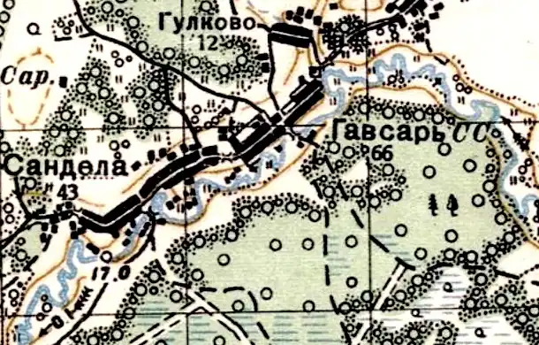 План деревни Сандела. 1941 год