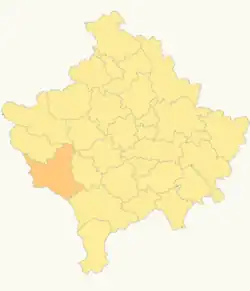 Джяковица на карте