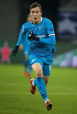 Троянов в составе петербуржского «Зенита» в 2015 г.