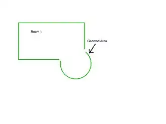 На последнем шаге необходимо объединить оставшиеся полигоны из прямоугольника и круга между собой, создав единую область, обновив дерево видимости и создав портал.