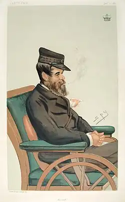 "Гора". Карикатура Лесли Уорда на Ярмарке тщеславия, 1 января 1881 года