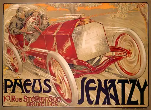 Жорж Годи. Реклама шин Jenatzy, 1906