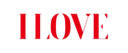 Надпись I Love красными заглавными буквами