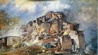 Хевсурское село Шатили Картина Гиго Габашвили (1890)