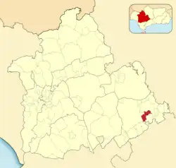 Расположение муниципалитета Хилена на карте провинции