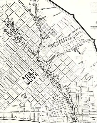 Глебучев овраг на плане Саратова 1892 года
