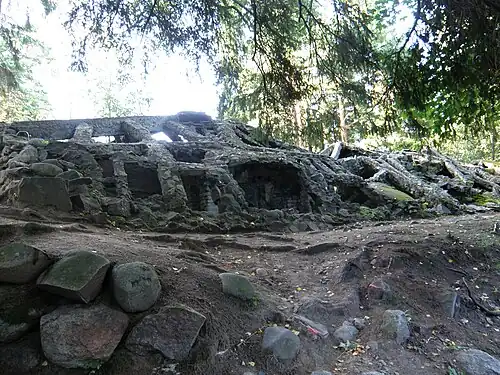 Руины пальмового домика, вид снаружи