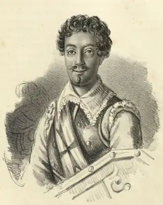 Портрет А.П.Глушковского в роли Рауля де Креки в балете «Рауль де Креки, или Возвращение из крестовых походов» К.А.Кавоса