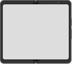 Diagram of the interior of a Pixel Fold smartphone in black.