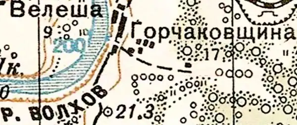 План деревни Горчаковщина. 1941 год