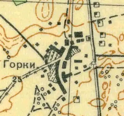 План деревни Горки. 1930 год
