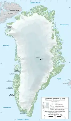 Карта толщины льда