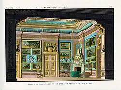 Эскиз декорации охотничьего домика для постановки оперы «Вольный стрелок» К. М. фон Вебера. 1821. Хромолитография