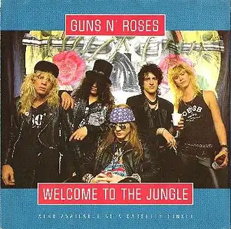 Обложка сингла Guns N’ Roses «Welcome to the Jungle» (1988)
