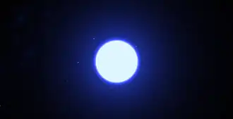 HD 93129 А с расстояния 5 а.е. в программе Celestia.