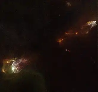 Изображение HH 1/2 и джета в сторону HH 1