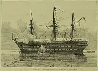 HMS London в Занзибаре, 1881 год