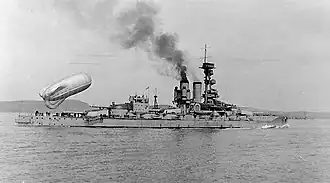 Линкор «Эрин» в Северном море 1918 год