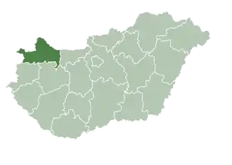 Дьёр-Мошон-Шопрон на карте