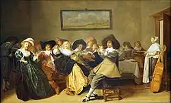 Спокойная компания в интерьере. Дерево, масло. Музей земли Нижняя Саксония, Ганновер