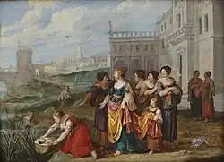 Нахождение Моисея. Между 1600 и 1634. Дерево, масло. Галерея Лове де Вотренге, Антверпен