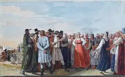 Русский танец. 1817. Бумага, акварель, гуашь