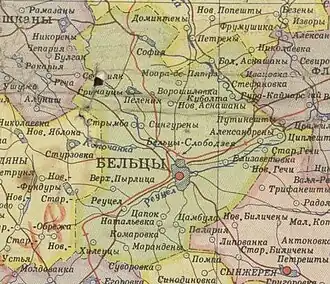 Бельцкий район на карте