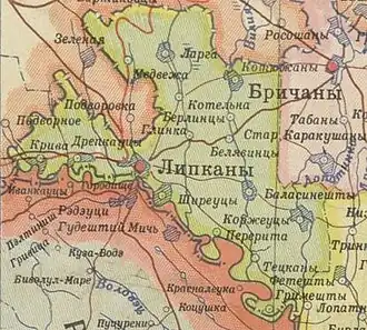 Липканский район на карте