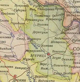 Згурицкий район на карте