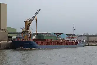 Каботажное судно «Baltica Hav» в порту Брюсселя