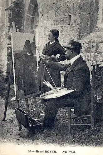 Анри Руайе за работой в Бретани