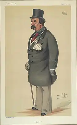 Карикатура на 3-го графа Портарлингтона, опубликованная в журнале Vanity Fair в 1878 году.